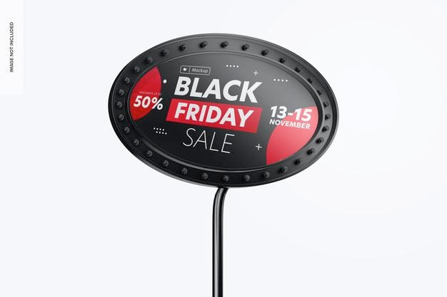 Luminous Oval Promotional Sign Mockup, Front View Psd