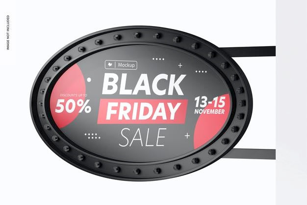 Luminous Oval Promotional Sign Mockup, On Wall Psd