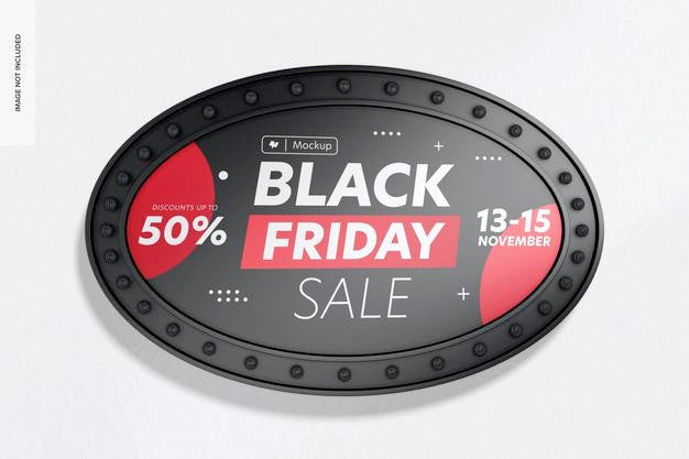 Luminous Oval Promotional Sign Mockup, Top View Psd