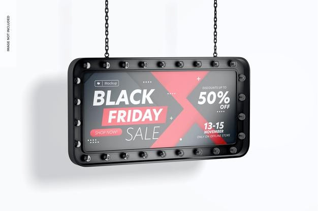 Luminous Rectangular Promotional Sign Mockup, Left View Psd