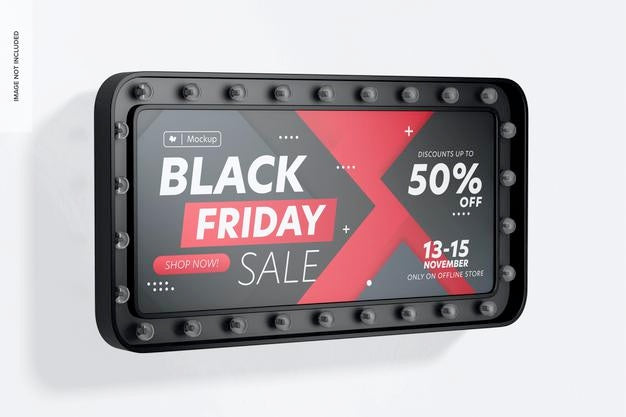 Luminous Rectangular Promotional Sign Mockup Psd