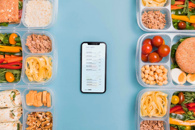 Lunch At Work With Mobile Beside Psd