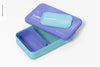 Lunch Boxes Mockup, Opened Psd