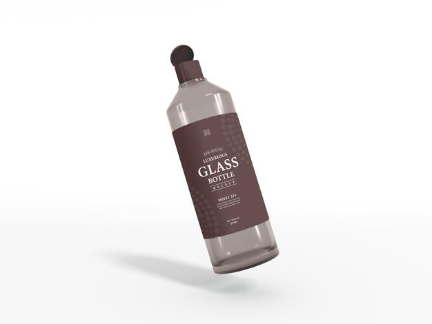 Luxurious Glass Bottle Mockup Psd