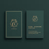 Luxury Business Card Mockup Psd In Green Tone With Front And Rear View