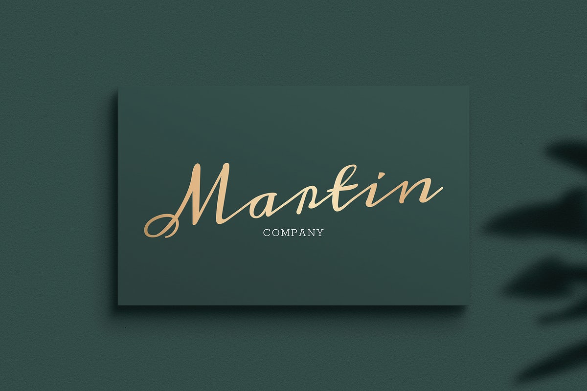 Luxury Business Card Mockup Psd In Green Tone
