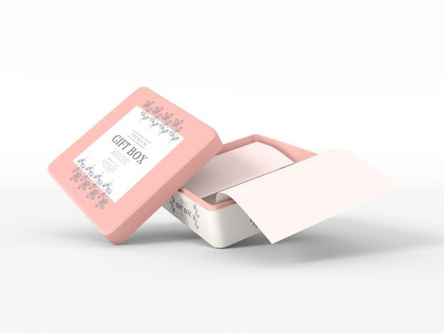 Luxury Square Gift Box With Cover Mockup Psd