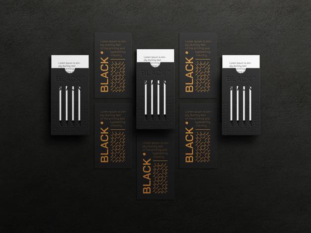 Luxury Vertical Business Card Mockup With Letterpress Effect Psd