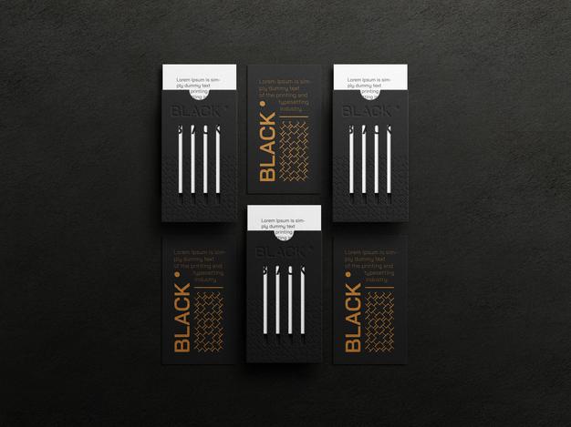 Luxury Vertical Business Card Mockup With Letterpress Effect Psd