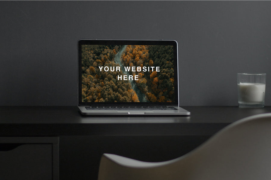 Macbook On Desk Mockup