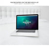 Macbook On The Bed Mock-Up Psd