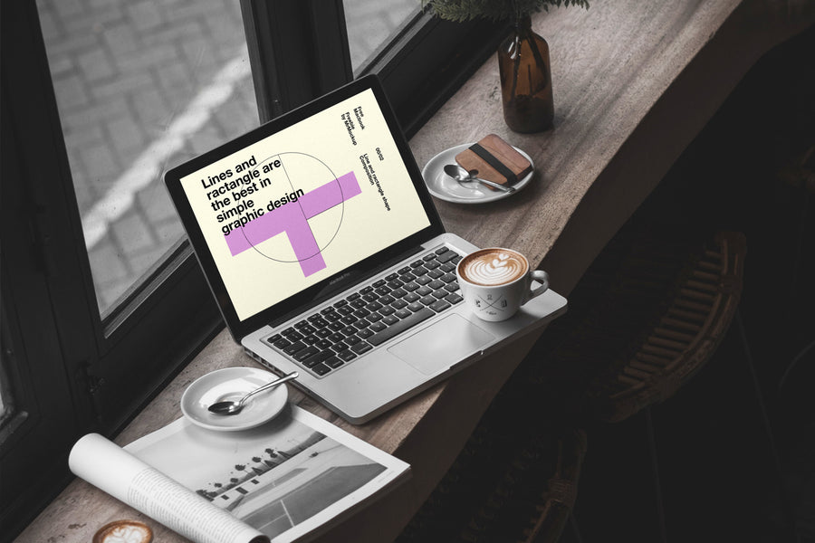 Macbook Pro In Cafe Mockup