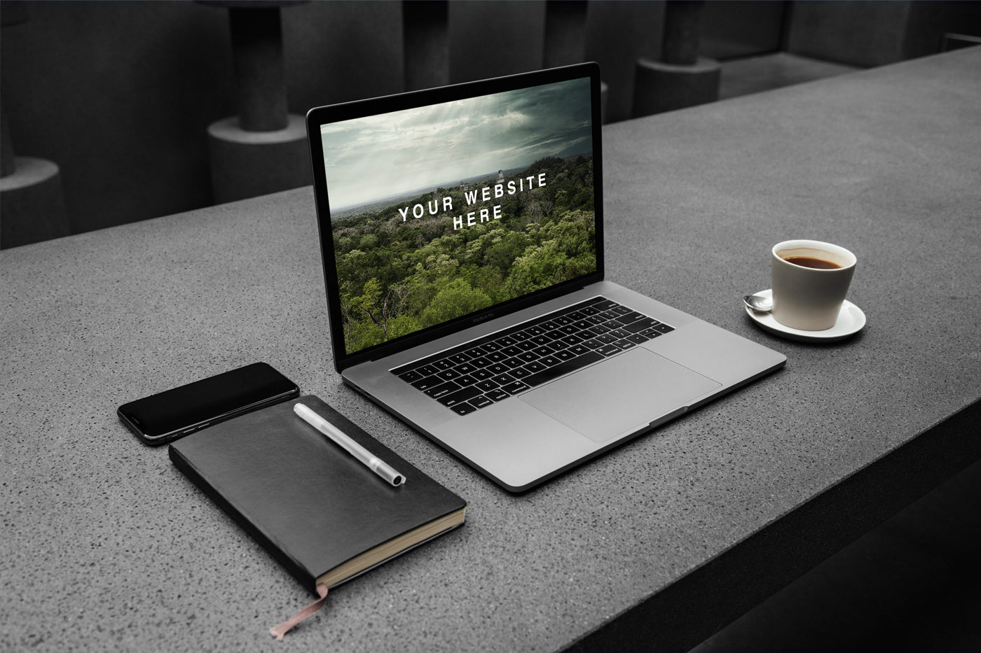 Macbook Pro Workspace Psd Mockup