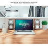 Macbook With Speakers Mock Up Psd