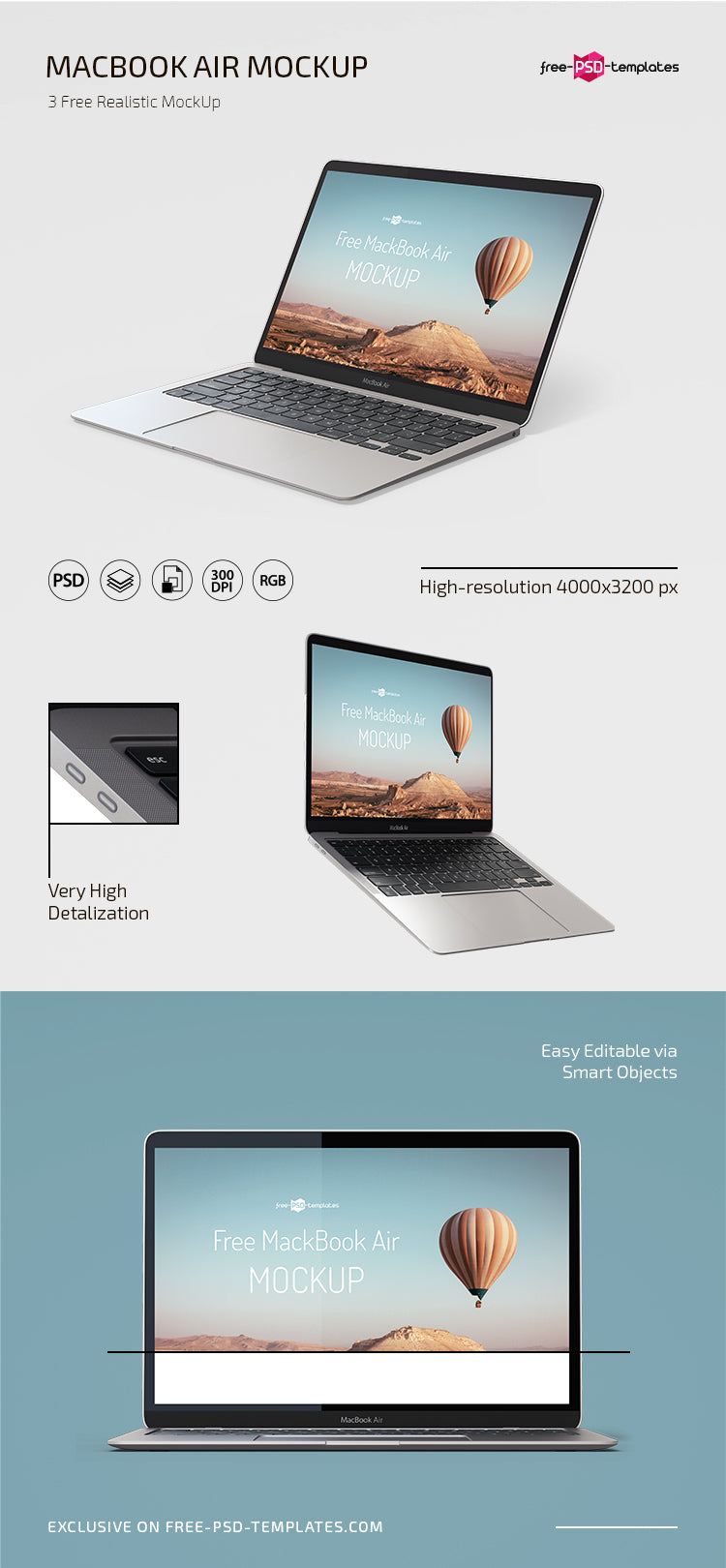 Mackbook Air Mockup Psd