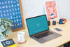 Macbook Pro Mockup On A Creative Desk