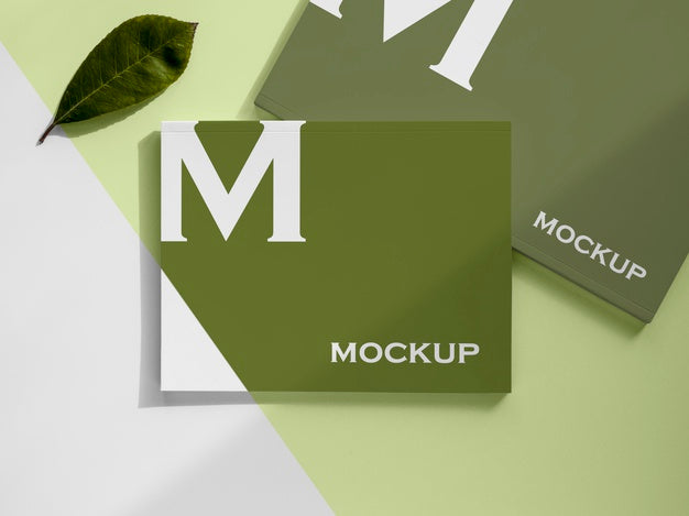 Magazine And Leaf Arrangement Psd