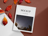 Magazine And Leaves Arrangement Psd