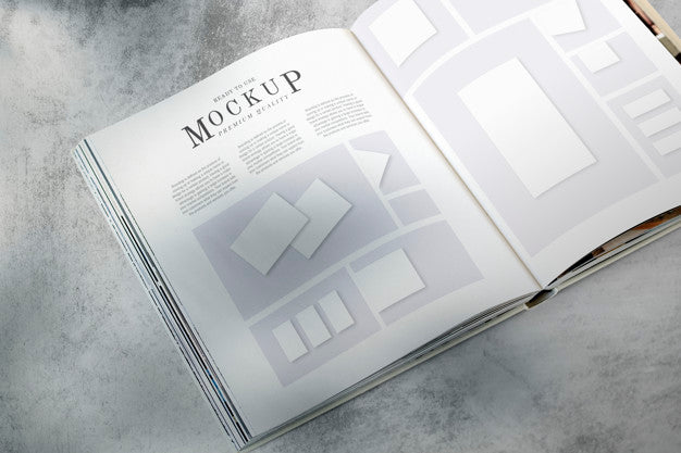 Magazine Layout Mockup On The Floor Psd