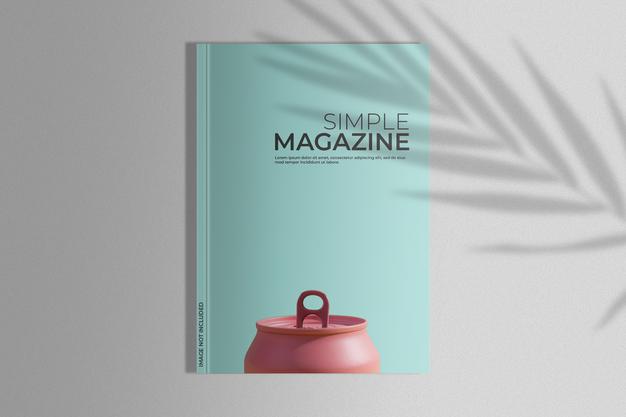 Magazine Mock Up With Palm Shadow Psd