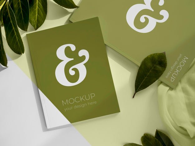 Magazine Mockup On Cloth Piece  Above View Psd