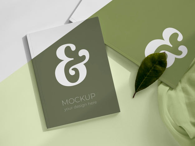 Magazine Mockup On Cloth Piece Flat Lay Psd