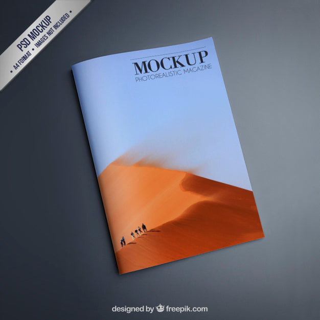 Photorealistic Magazine Mockup Front View