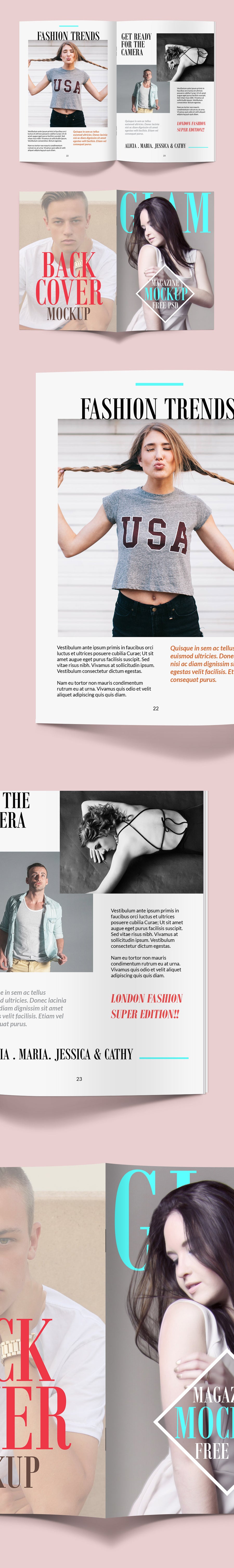 Fashion Magazine Mockup PSD Template