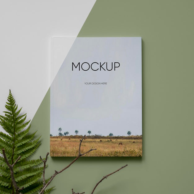 Magazines And Branches Arrangement Psd