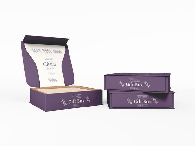 Magnetic Square Gift Box With Cover Mockup Psd