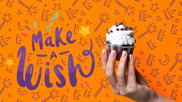 Make A Wish Message With Cake For Birthday Party Psd