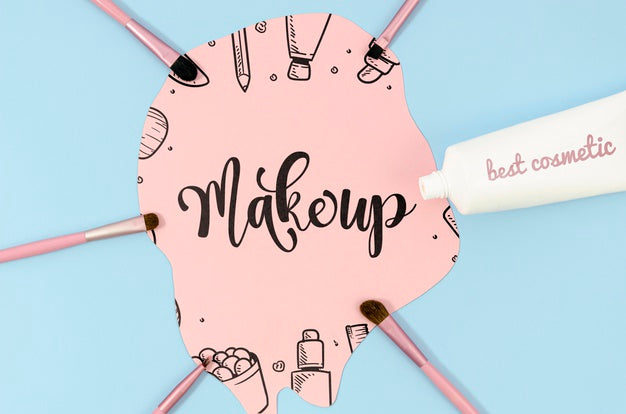 Make Up Background With Best Cosmetic Psd
