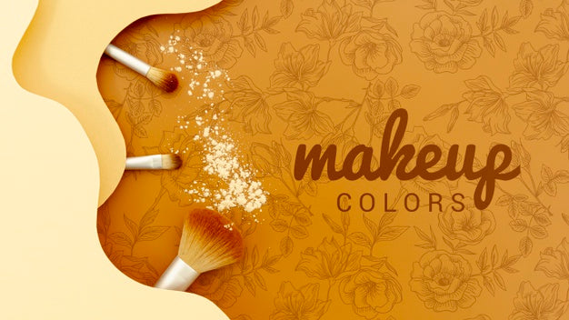 Make Up Colors With Brush Set Psd