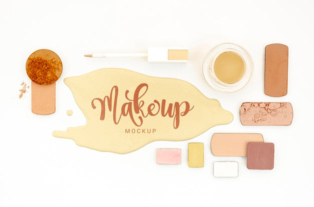 Make Up Mock-Up With Eye Shadows Psd