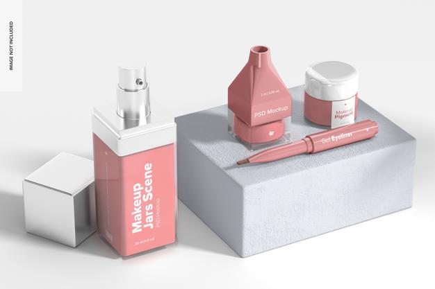 Makeup Jars Mockup Psd