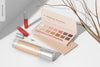 Makeup Palettes Mockup, Perspective View Psd