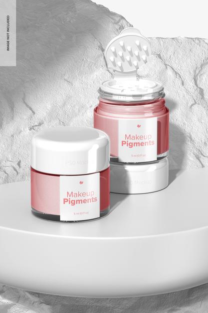 Makeup Pigments Mockup, Opened And Closed Psd