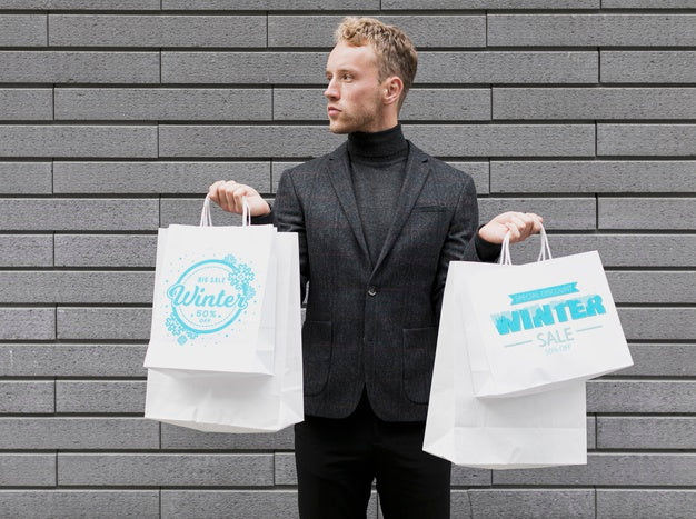 Male Customer On Sales Campaign Psd