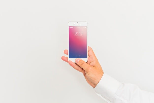 Male Hand Holding Smartphone Mockup Psd