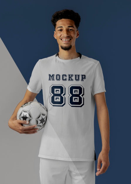 Male Soccer Player Apparel Mock-Up Psd
