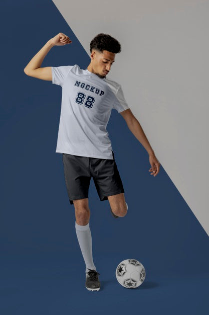 Male Soccer Player Apparel Mock-Up Psd