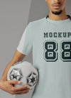 Male Soccer Player Apparel Mock-Up Psd