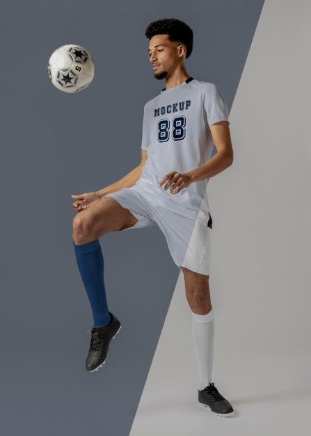 Male Soccer Player Apparel Mock-Up Psd