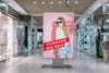 Mall Advertising Mock-Up Woman On Billboard Psd