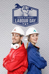 Man And Woman With Construction Hat Labour Day Psd
