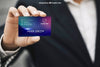 Business Man Holding a Business Card Mockup