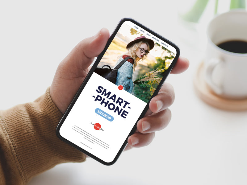 Man Holding Elegant Smartphone Mockup