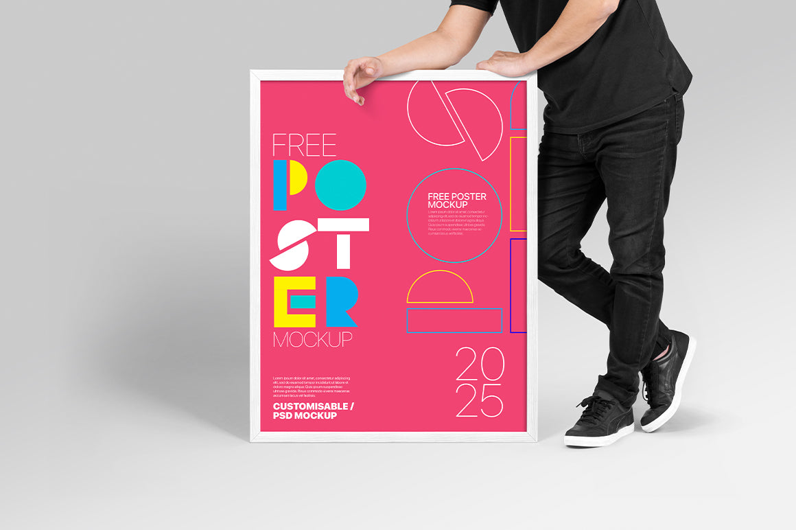 Man Holding Poster Mockup