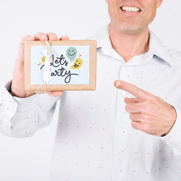 Man Holding Present Box Psd
