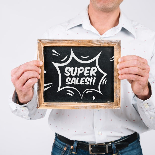 Man Holding Slate Psd